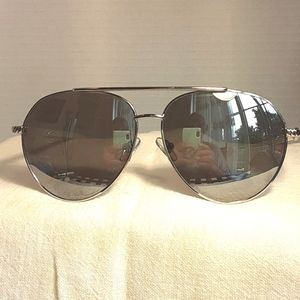 Sunglasses, grey mirror lenses, white, new, OS,